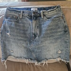 Pistola Frayed Hem Mini Skirt - Light Blue